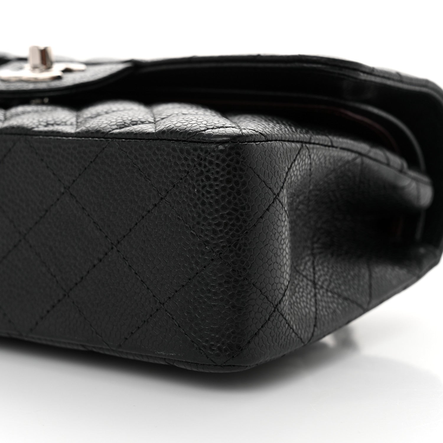 Caviar Quilted Small Double Flap Black