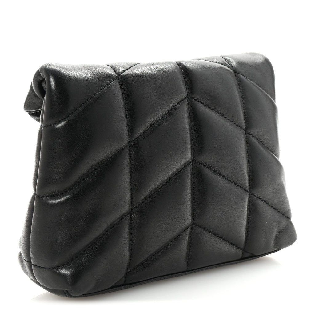 Lambskin Monogram Loulou Puffer Pouch Clutch Black