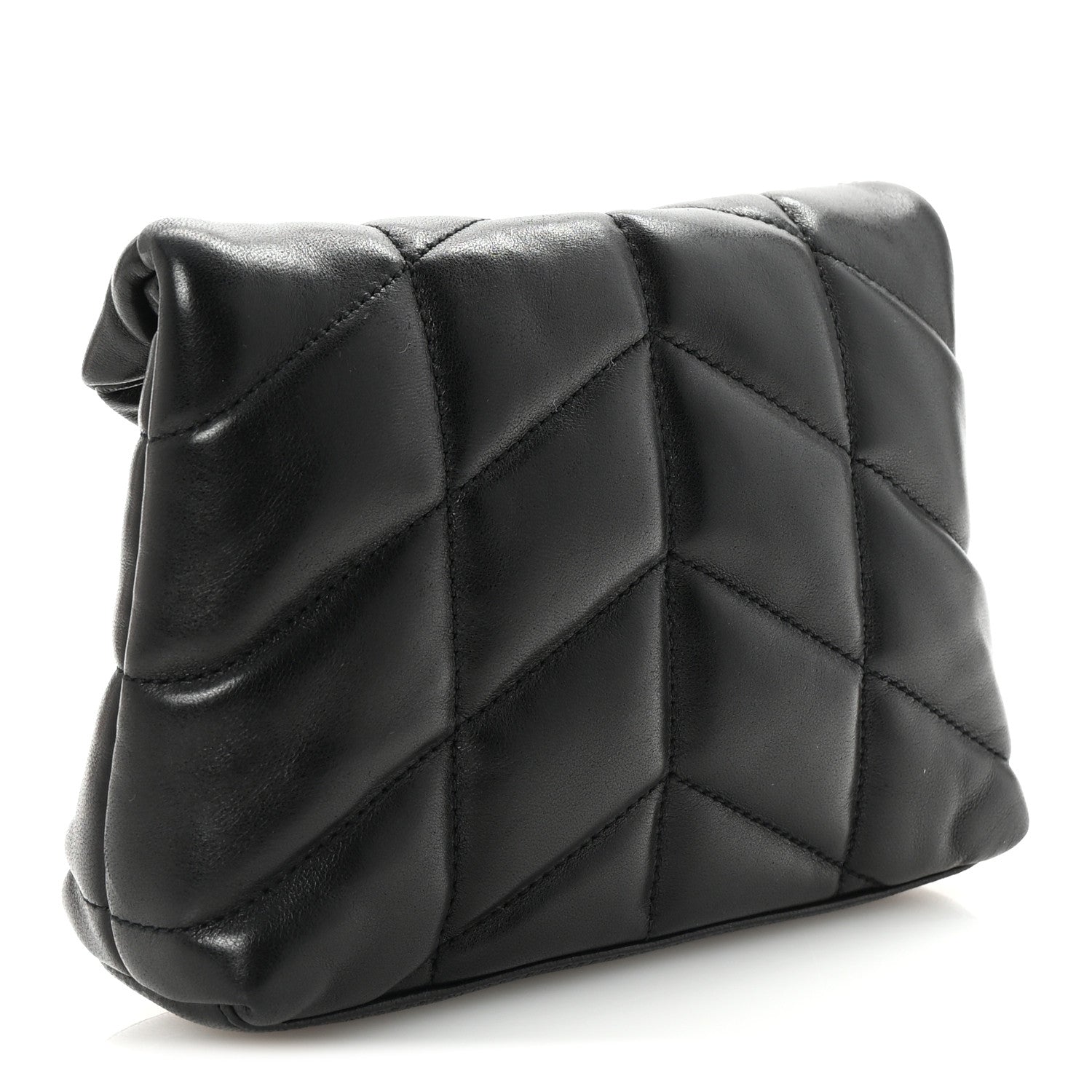 Lambskin Monogram Loulou Puffer Pouch Clutch Black