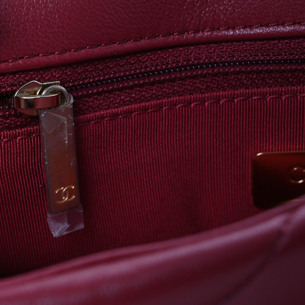 Goatskin Quilted Medium Chanel 19 Flap Red
