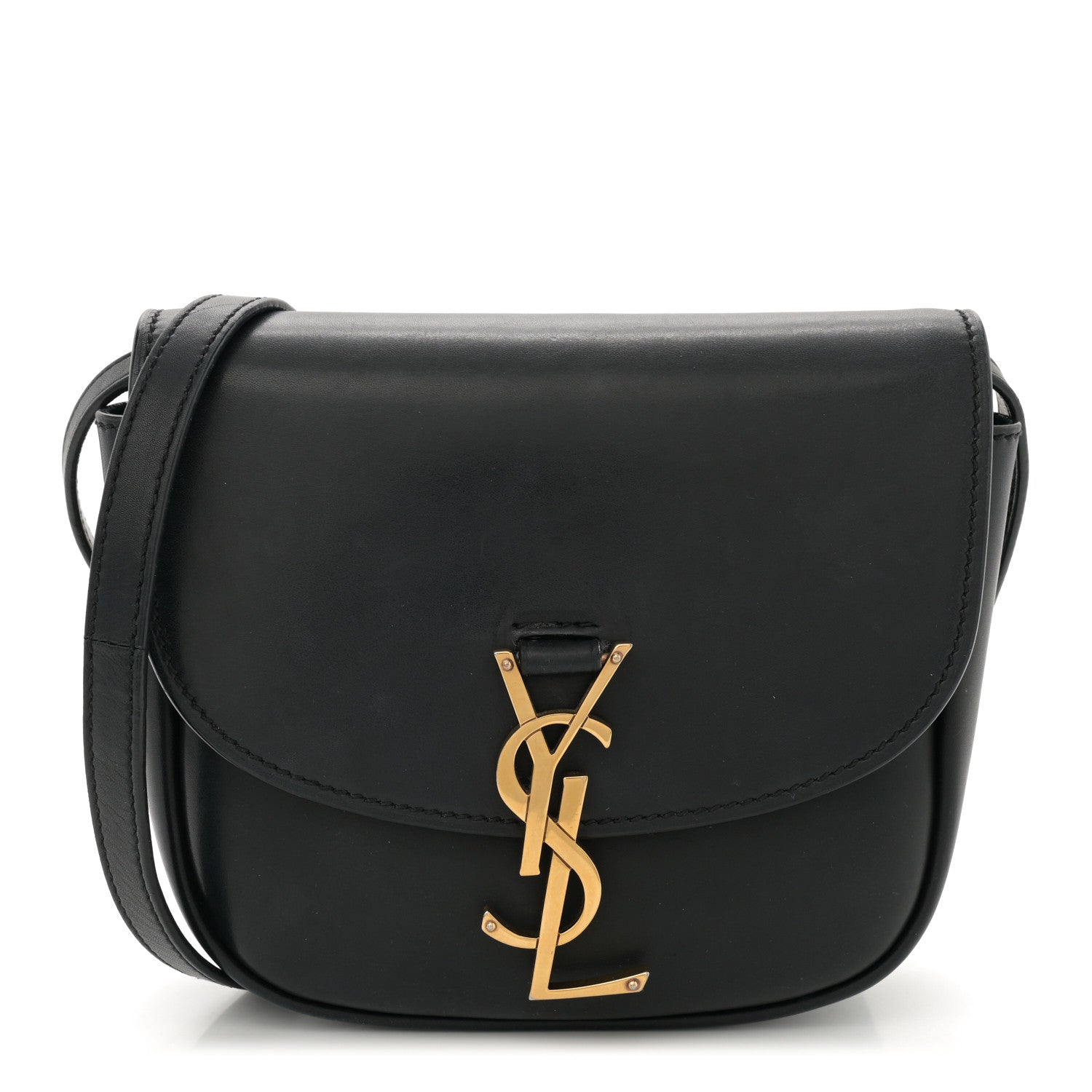 Smooth Calfskin Classic Monogram Small Kaia Satchel Black