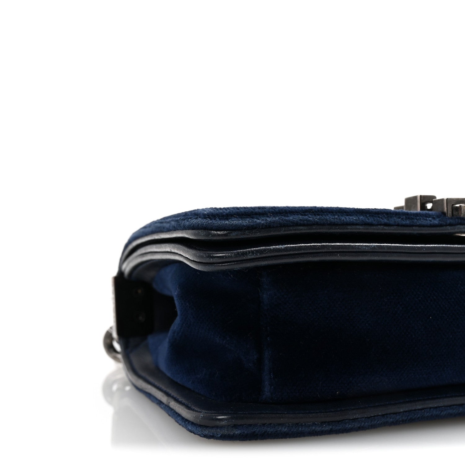 Velvet Quilted Small Boy Flap Blue