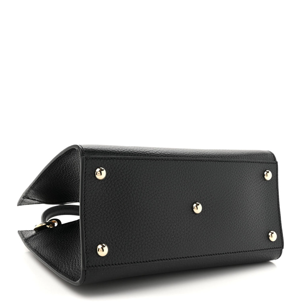 Dollar Calfskin Medium Soho Top Handle Satchel Black
