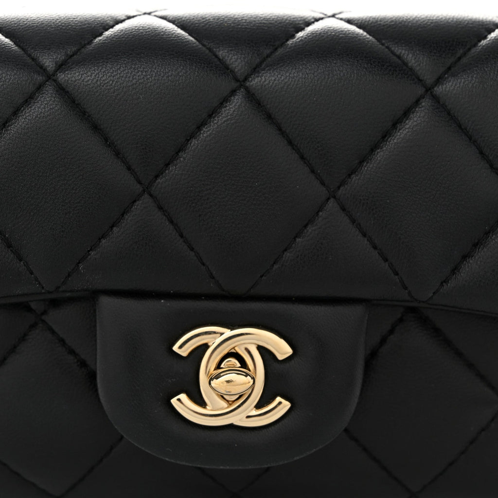 Lambskin Quilted Mini My Precious Waist Bag Black