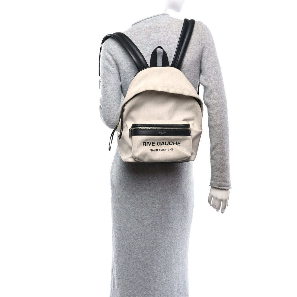 Canvas Rive Gauche Mini City Backpack White Black