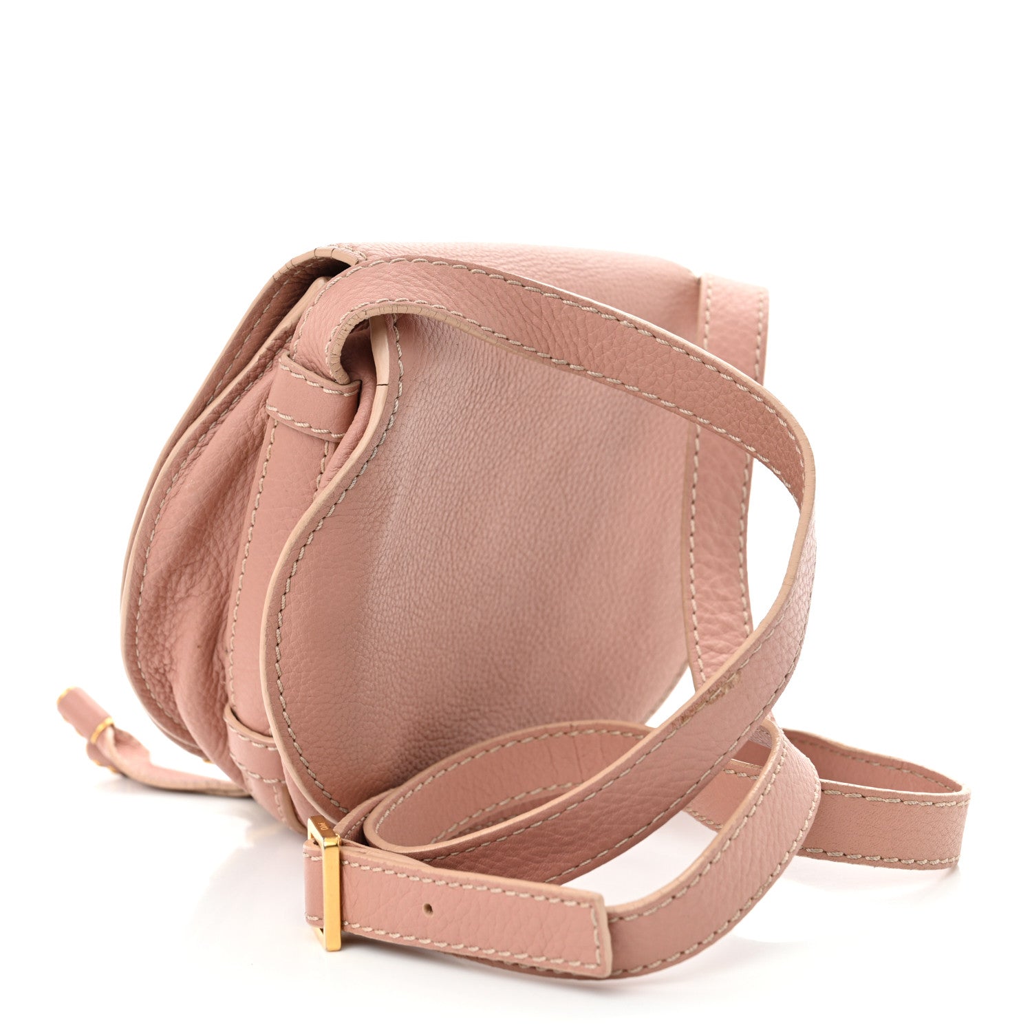 Calfskin Mini Marcie Round Crossbody Bag Anemone Pink