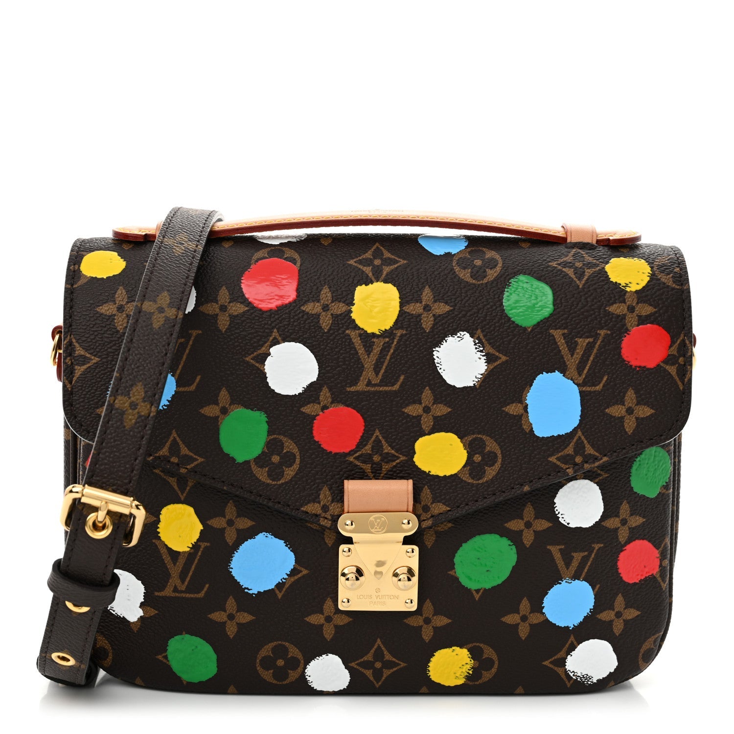 LV x YK Monogram Painted Dots Pochette Metis