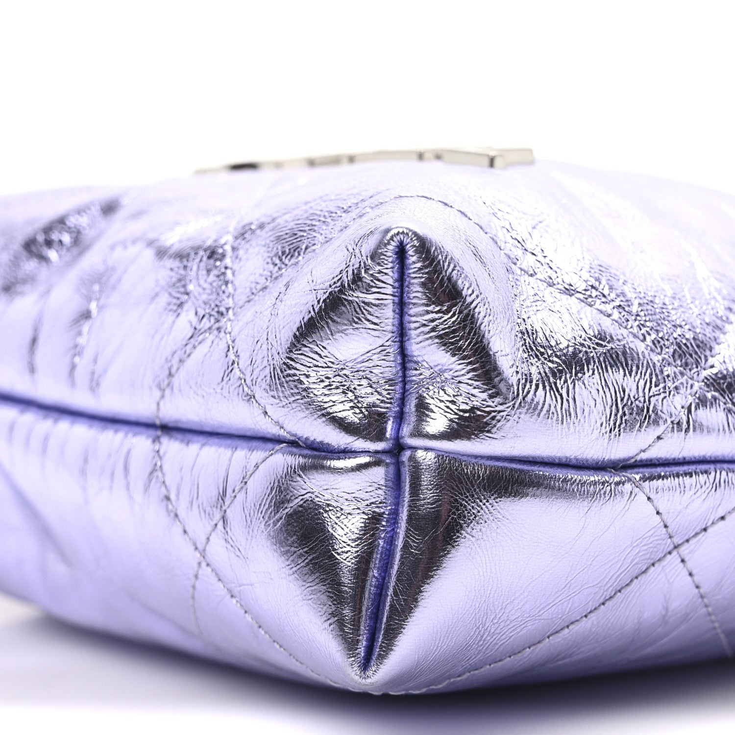 Metallic Calfskin Quilted Mini Chanel 22 Lilac