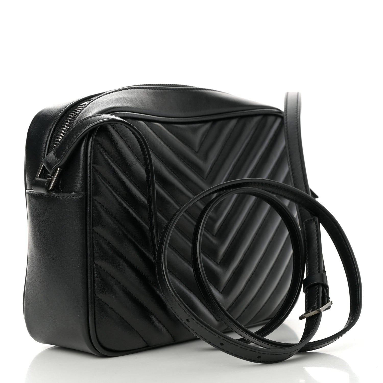 Calfskin Matelasse Monogram Lou Camera Bag Black