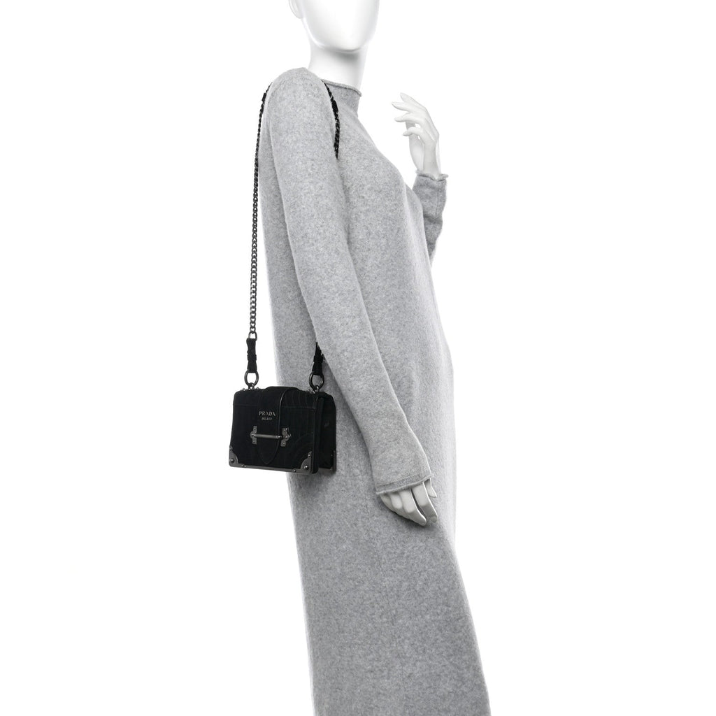 Velvet Impuntu Cahier Bag Black