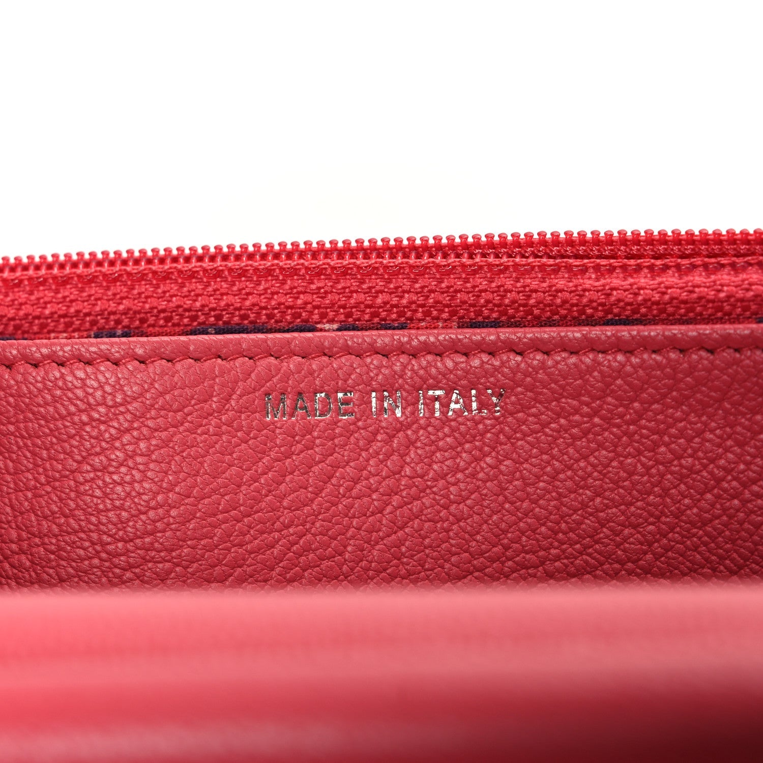 Grained Calfskin Clover CC Wallet On Chain WOC Pink