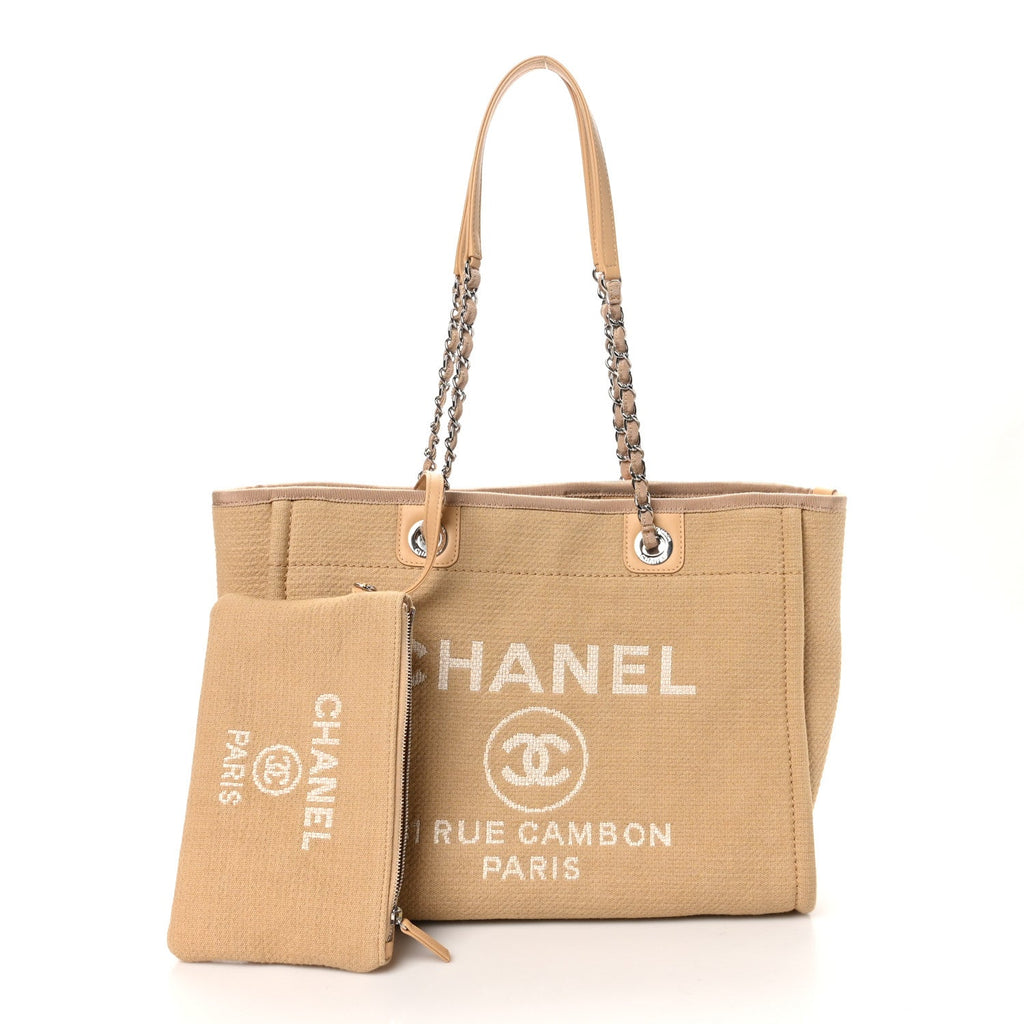 Mixed Fibers Small Deauville Tote Beige