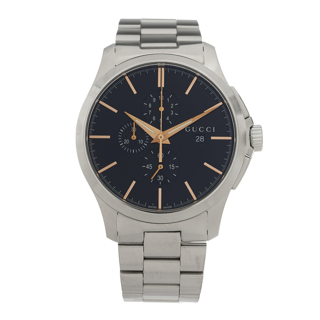 Stainless Steel 44mm G-Timeless Chronograph Quartz Watch Black