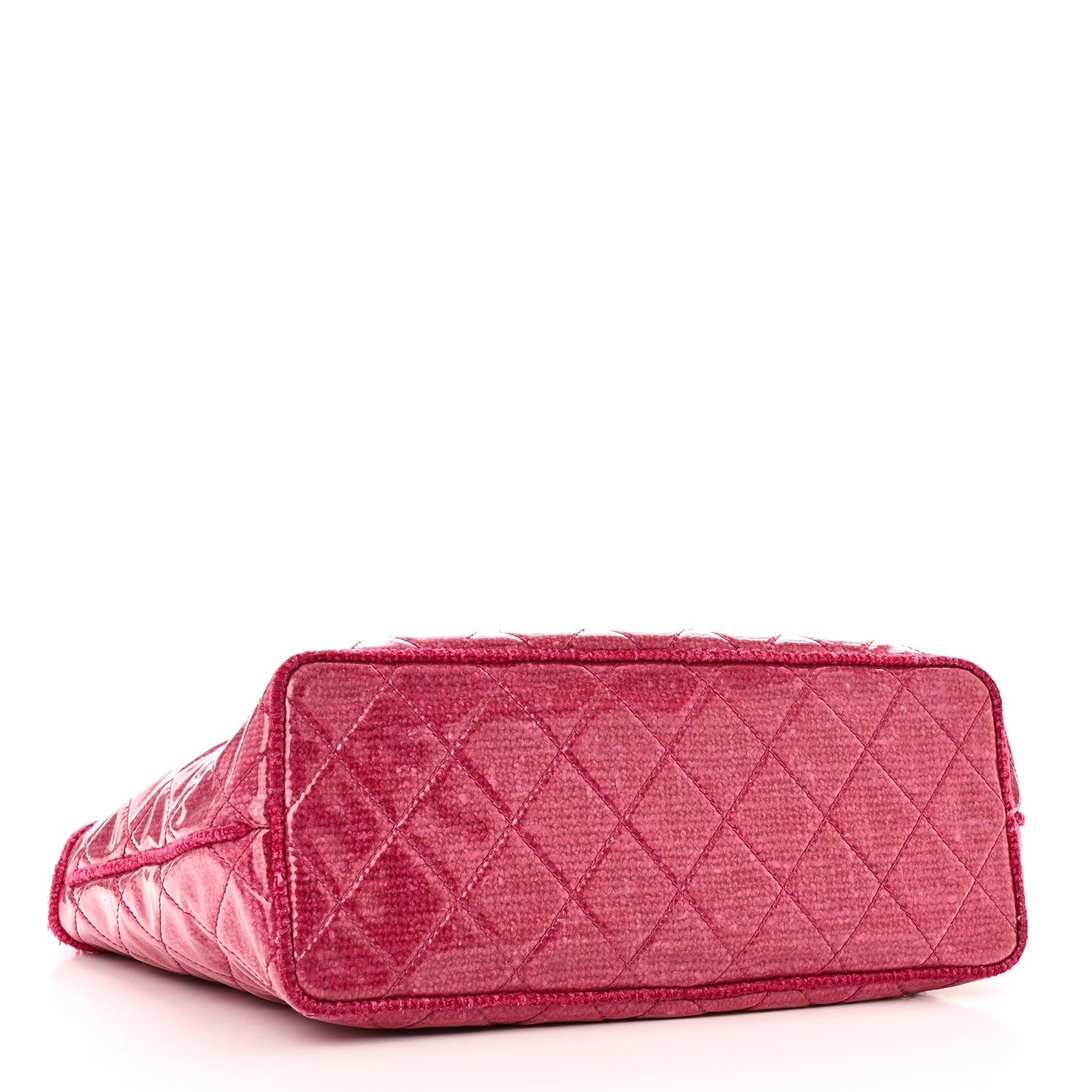 Vinyl Quilted Funny Tweed Tote Fuchsia