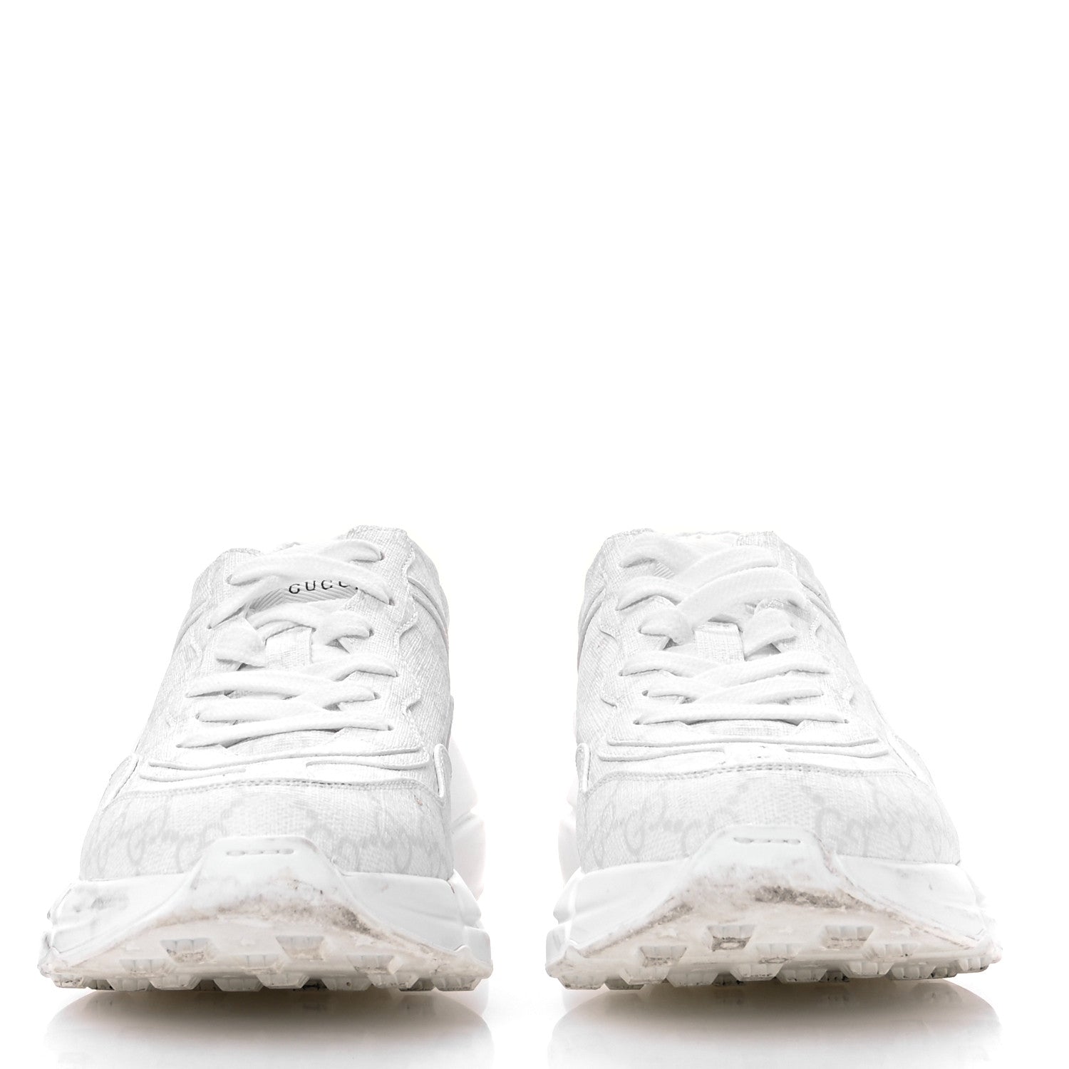 GG Supreme Monogram Womens Rhyton Sneakers 38 White