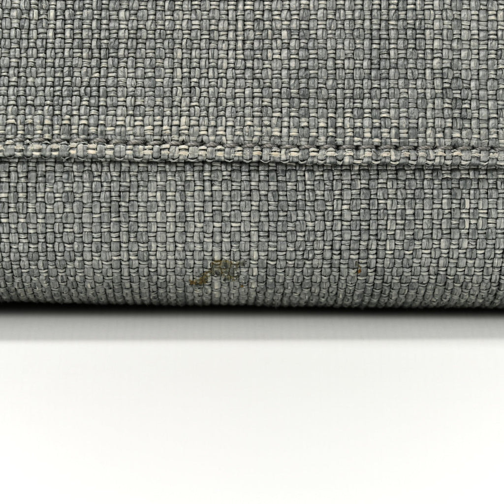 Woven Straw Raffia Large Deauville Tote Grey