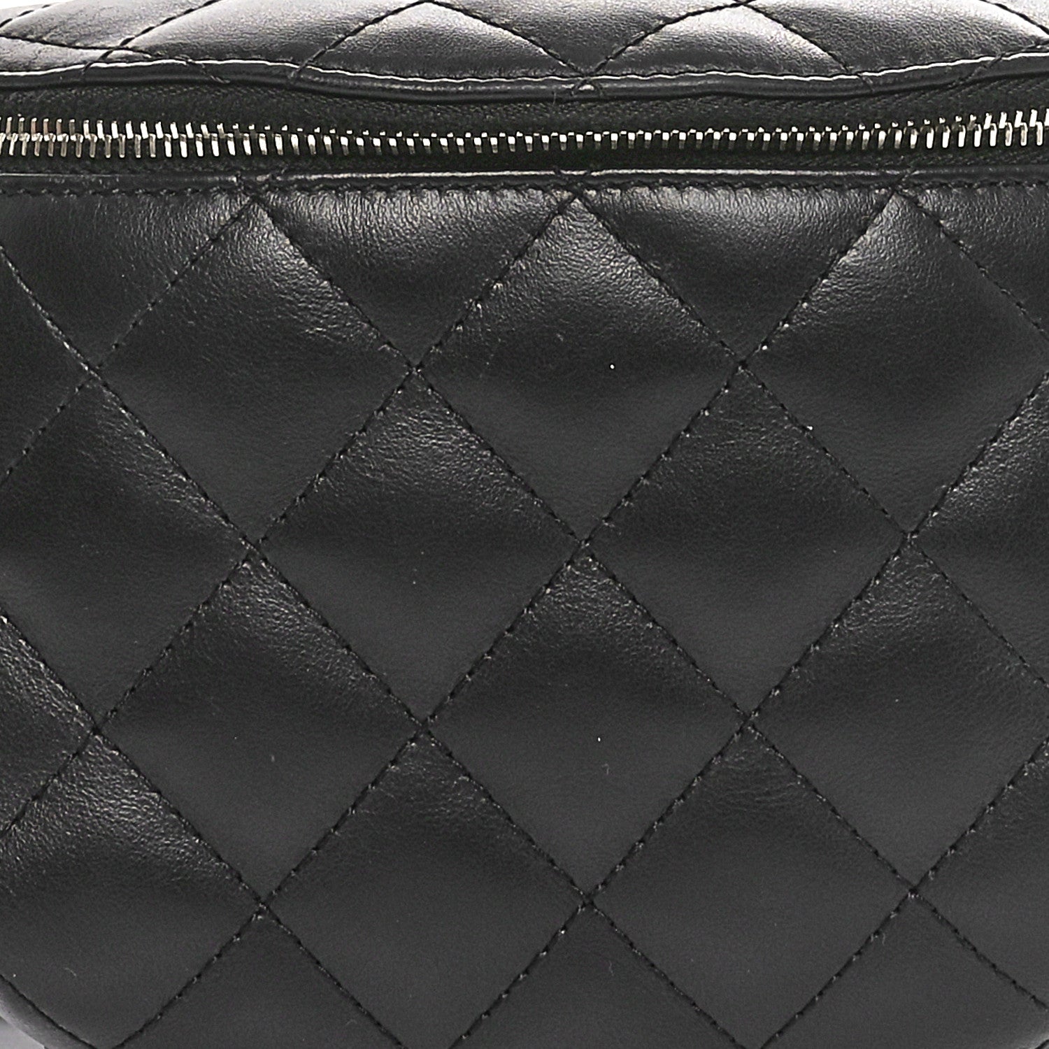 Calfskin Quilted Waist Belt Bag Black