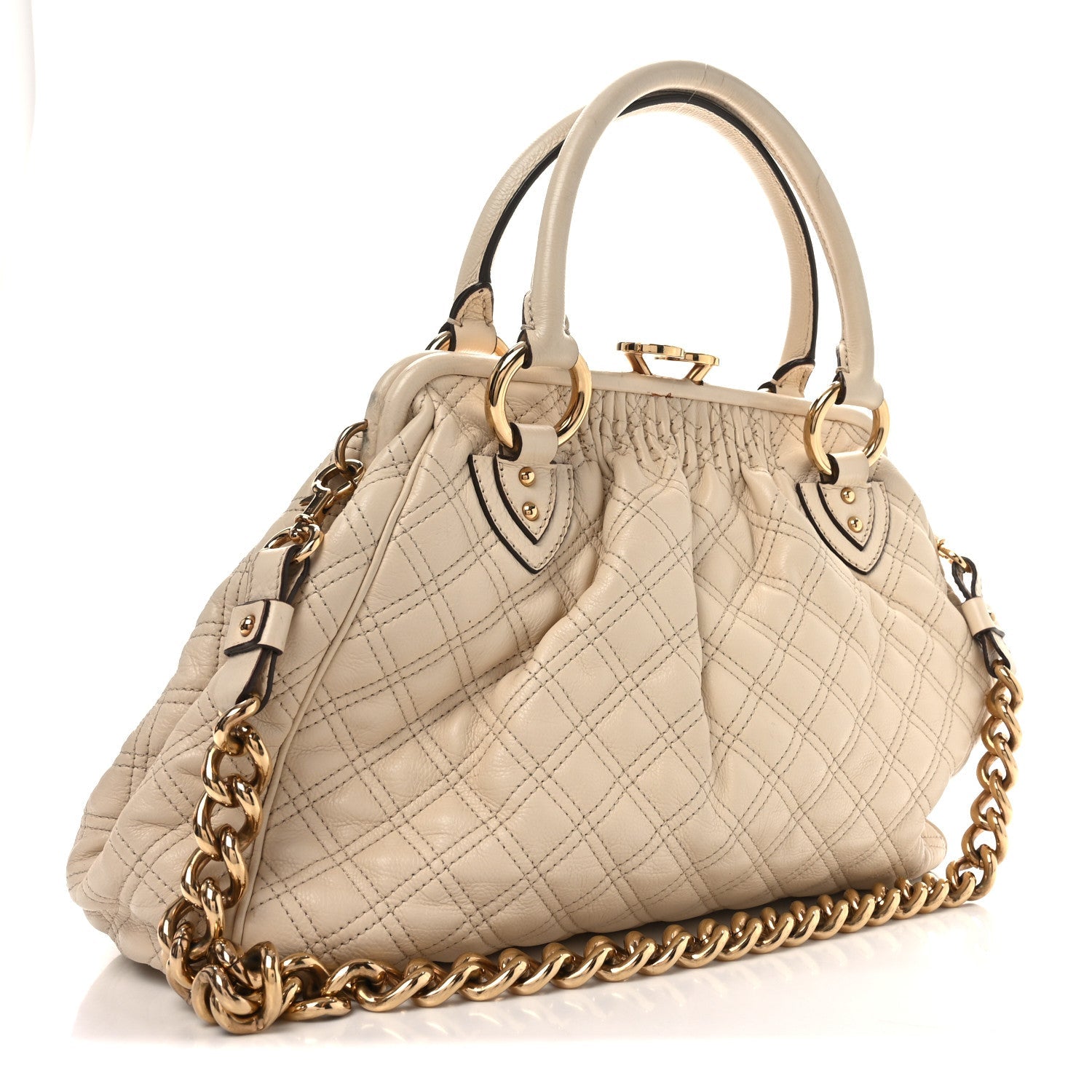 Calfskin Quilted Stam Beige