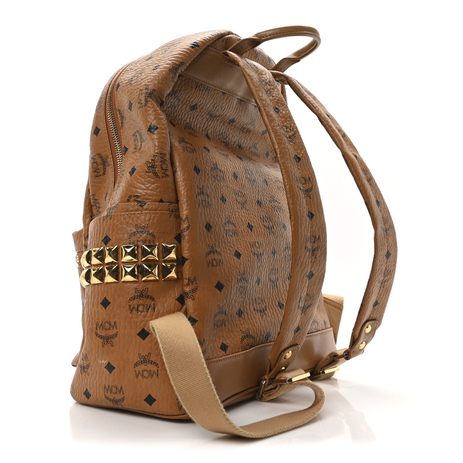 Visetos Medium Side Studs Stark Backpack Cognac