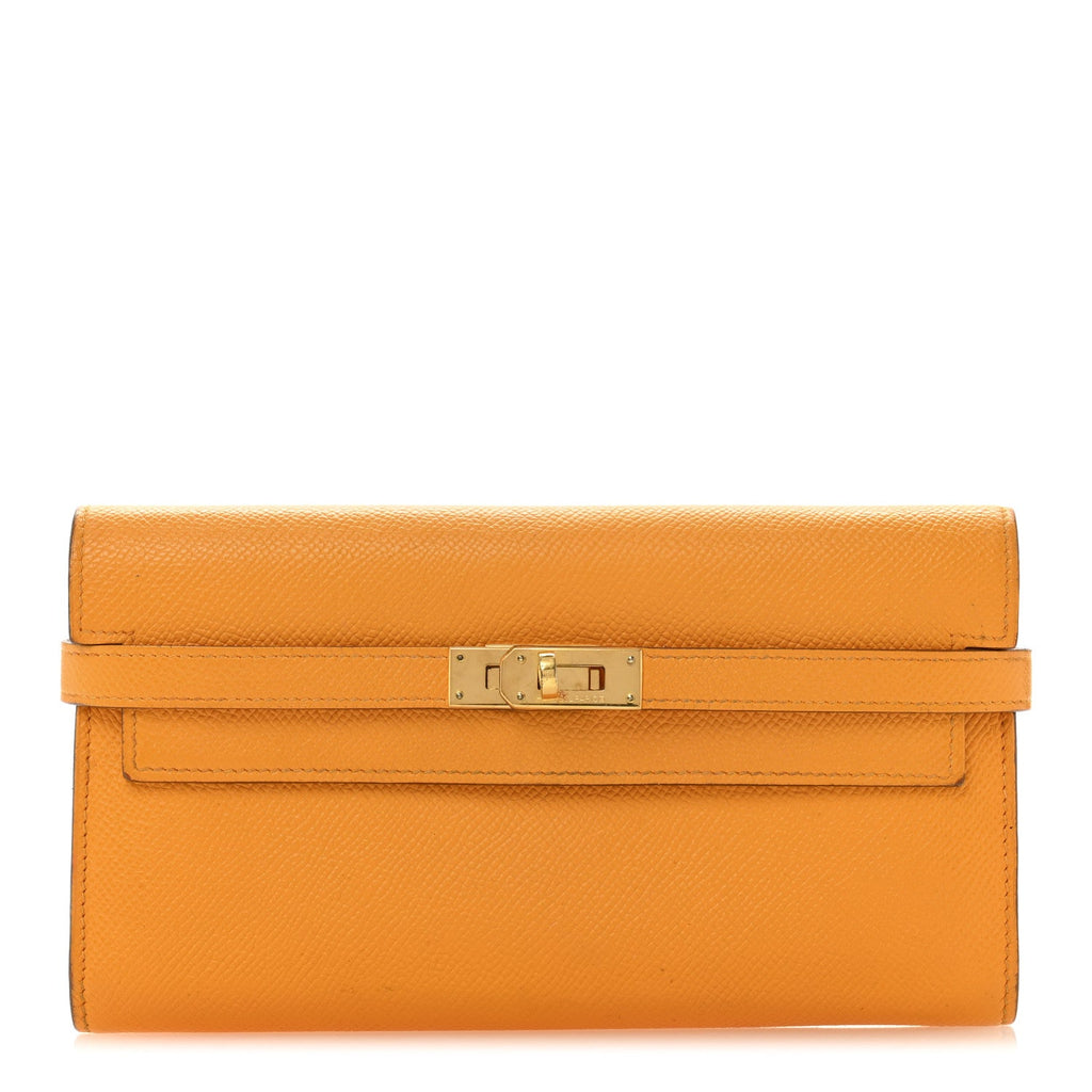 Epsom Kelly Longue Wallet Jaune Ambre