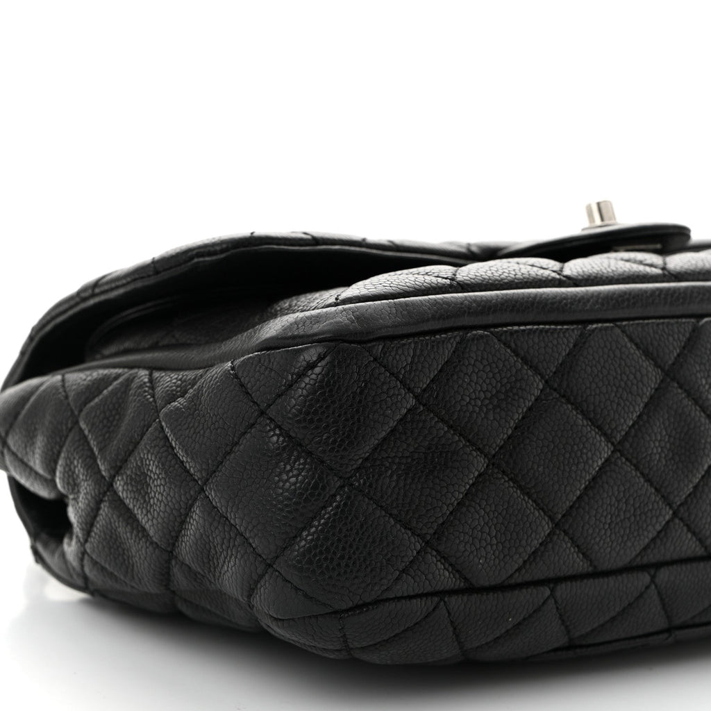 Caviar Quilted Medium Now and Forever Flap  Black