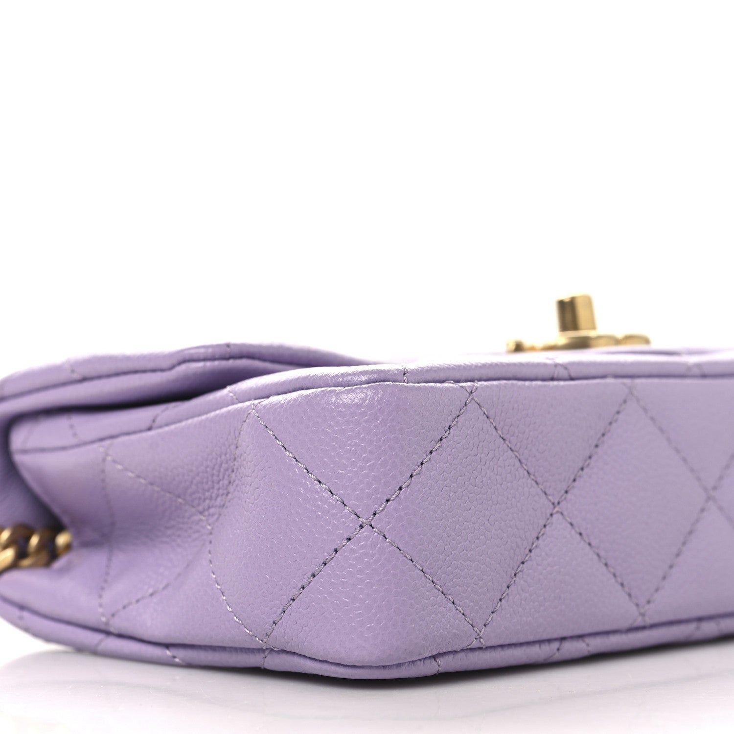 Caviar Quilted Mini Rectangular Sweetheart Flap Light Purple