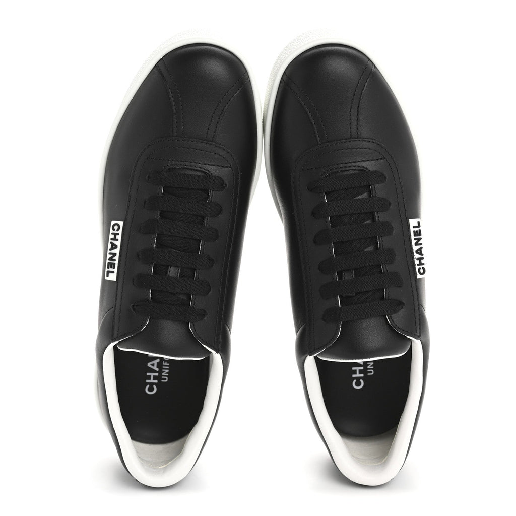 Calfskin CC Womens Sneakers 38.5 Black
