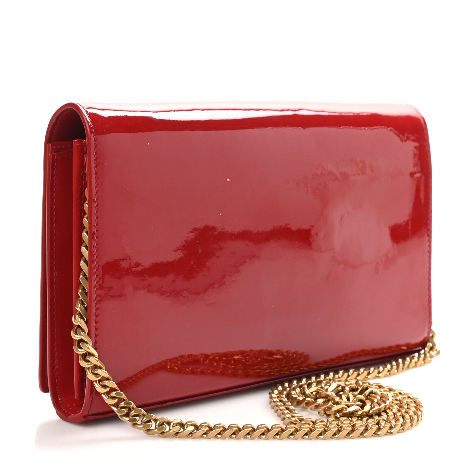 Patent Calfskin Monogram Kate Wallet On Chain Rouge Eros