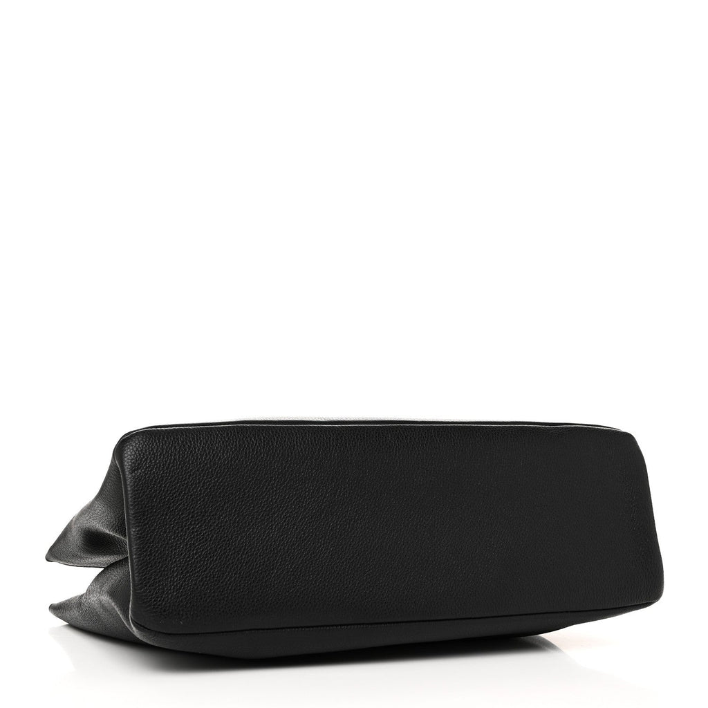 Grained Calfskin Virtus V Tote Black