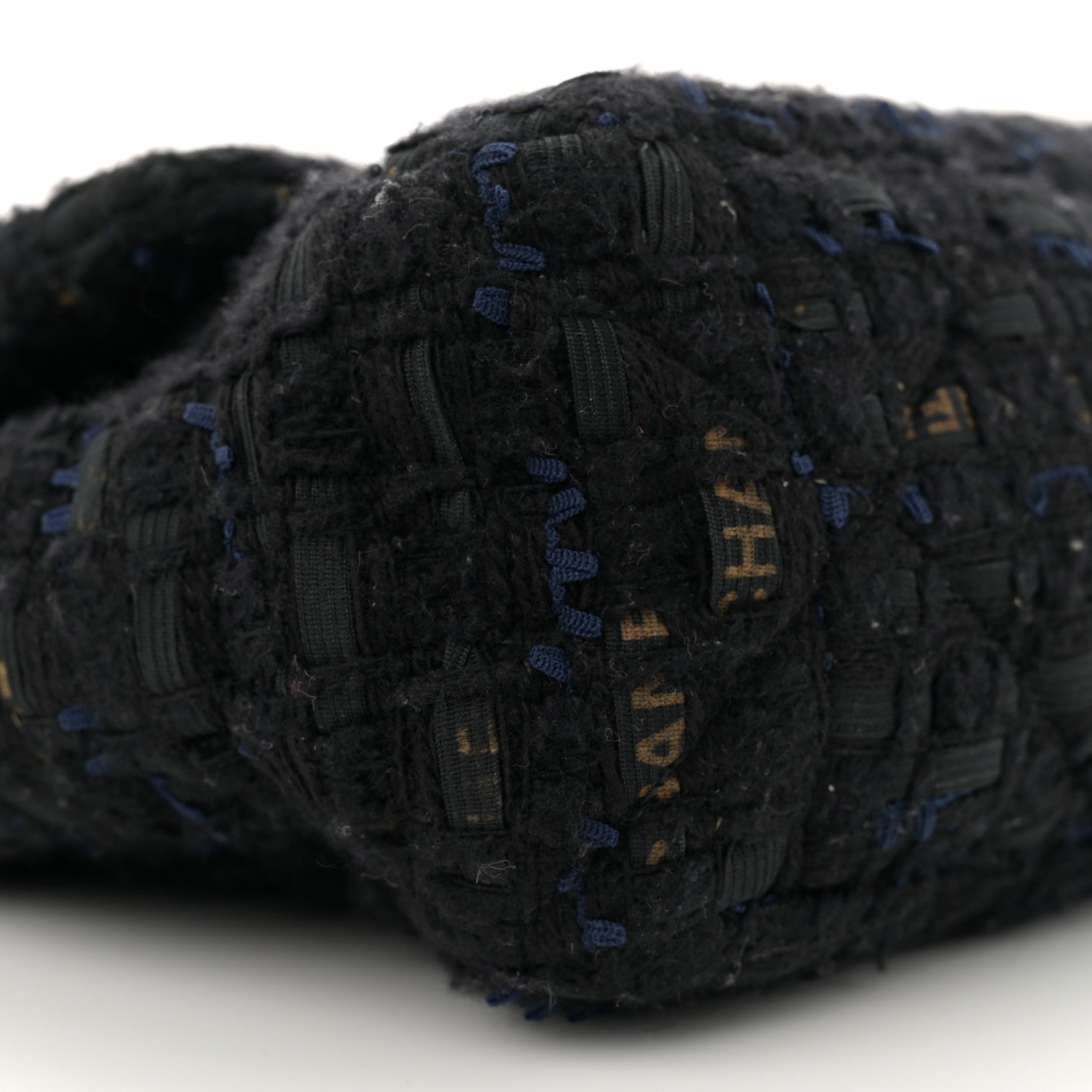 Tweed Quilted Large Chanel 19 Flap Black Navy Gold