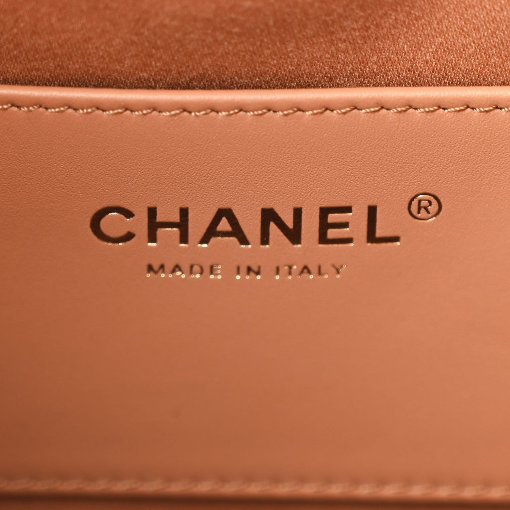 Caviar Quilted Small Chanel 25 Handbag Brown