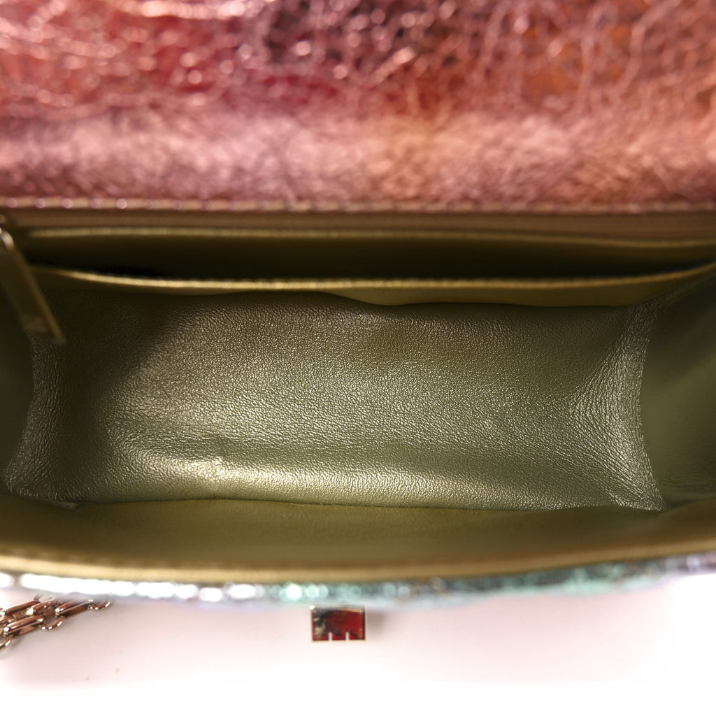 Metallic Goatskin Quilted Mini 2.55 Reissue Flap Multicolor