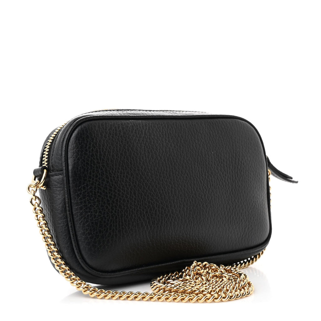 Dollar Calfskin Super Mini GG Marmont Chain Shoulder Bag Black