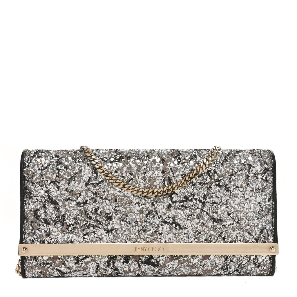 Glitter Milla Wallet on Chain Silver