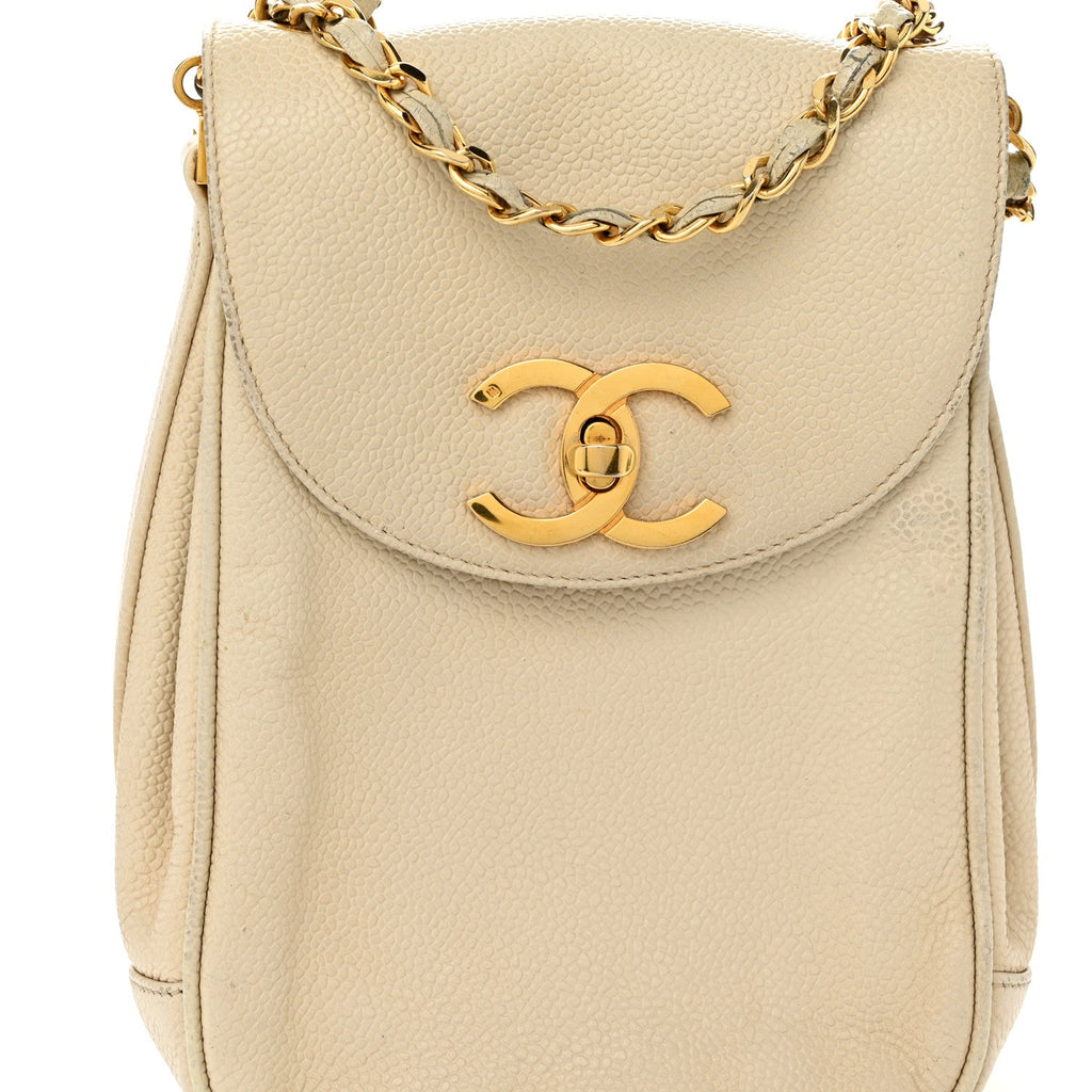 Caviar Vertical Chain Crossbody Ivory