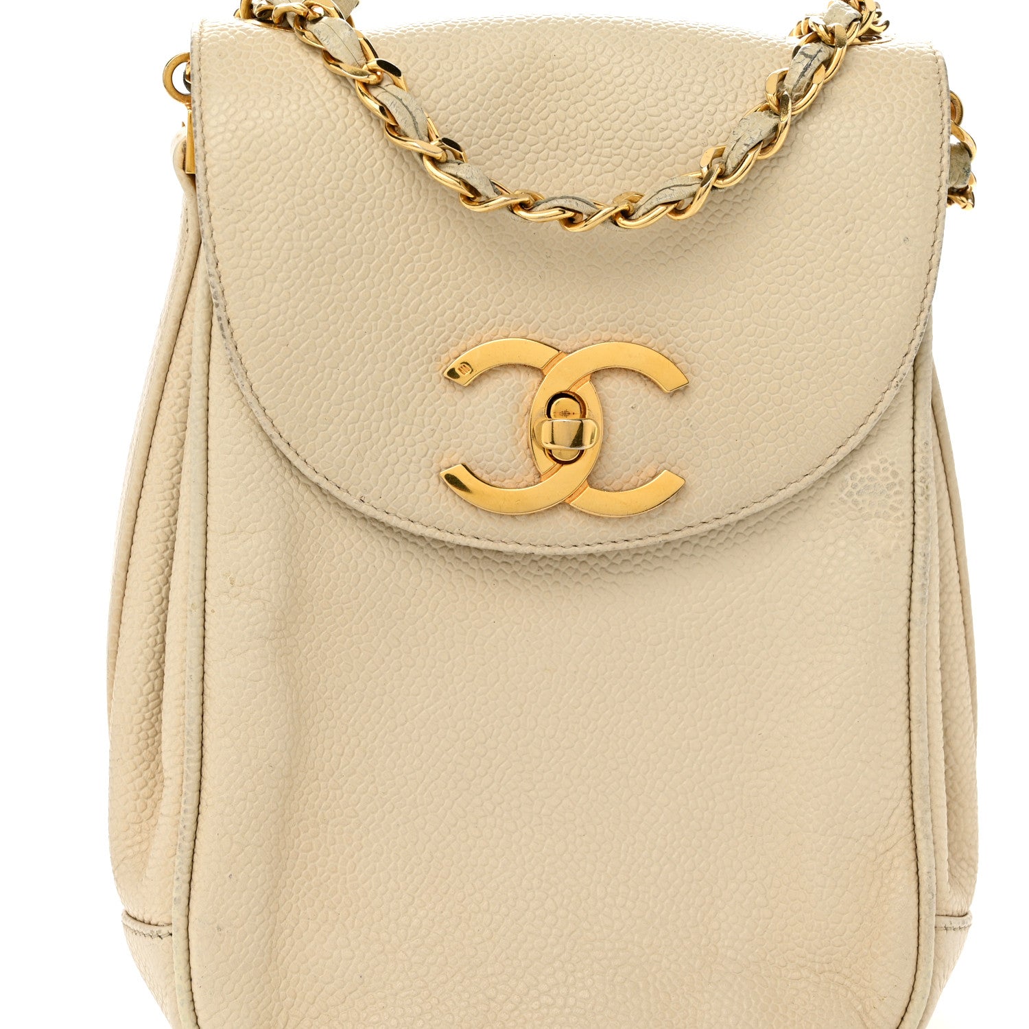 Caviar Vertical Chain Crossbody Ivory