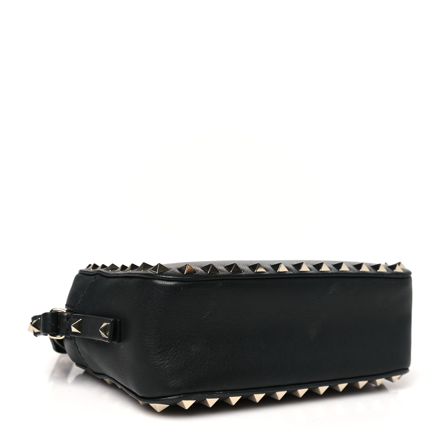 Calfskin Rockstud Camera Crossbody Bag Black