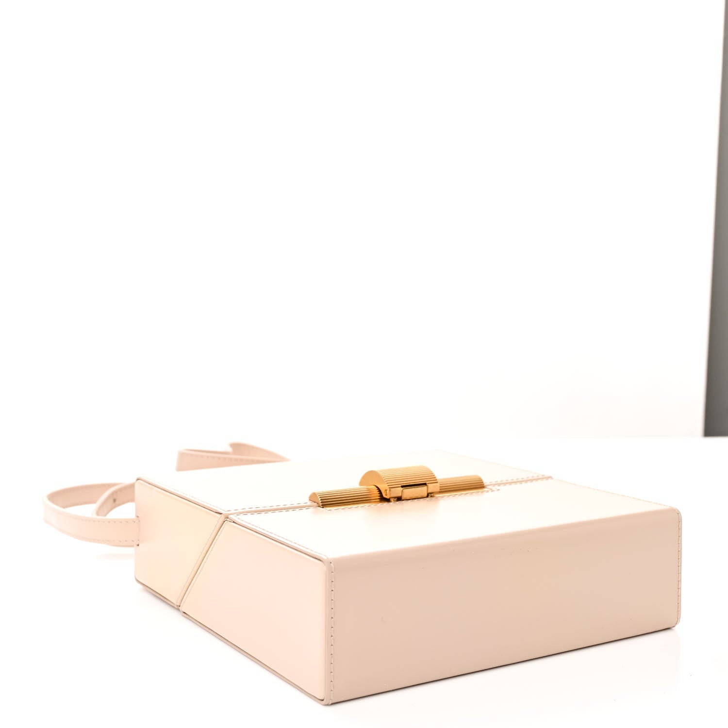 Calfskin Daisey Box Clutch  Beige