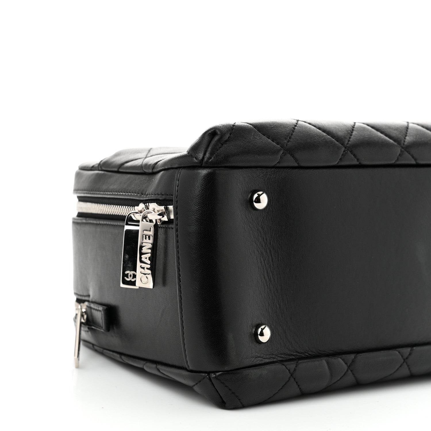 Lambskin Quilted Medium Trendy CC Bowling Bag Black