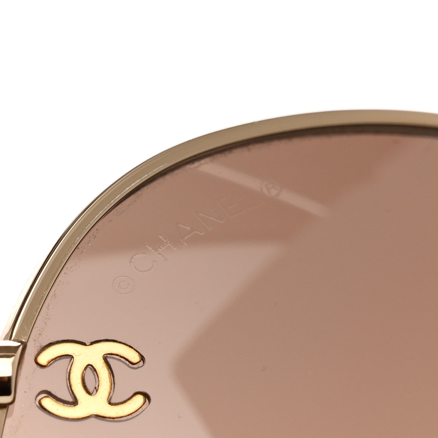 Metal CC Aviator Sunglasses 4193 Gold Havana