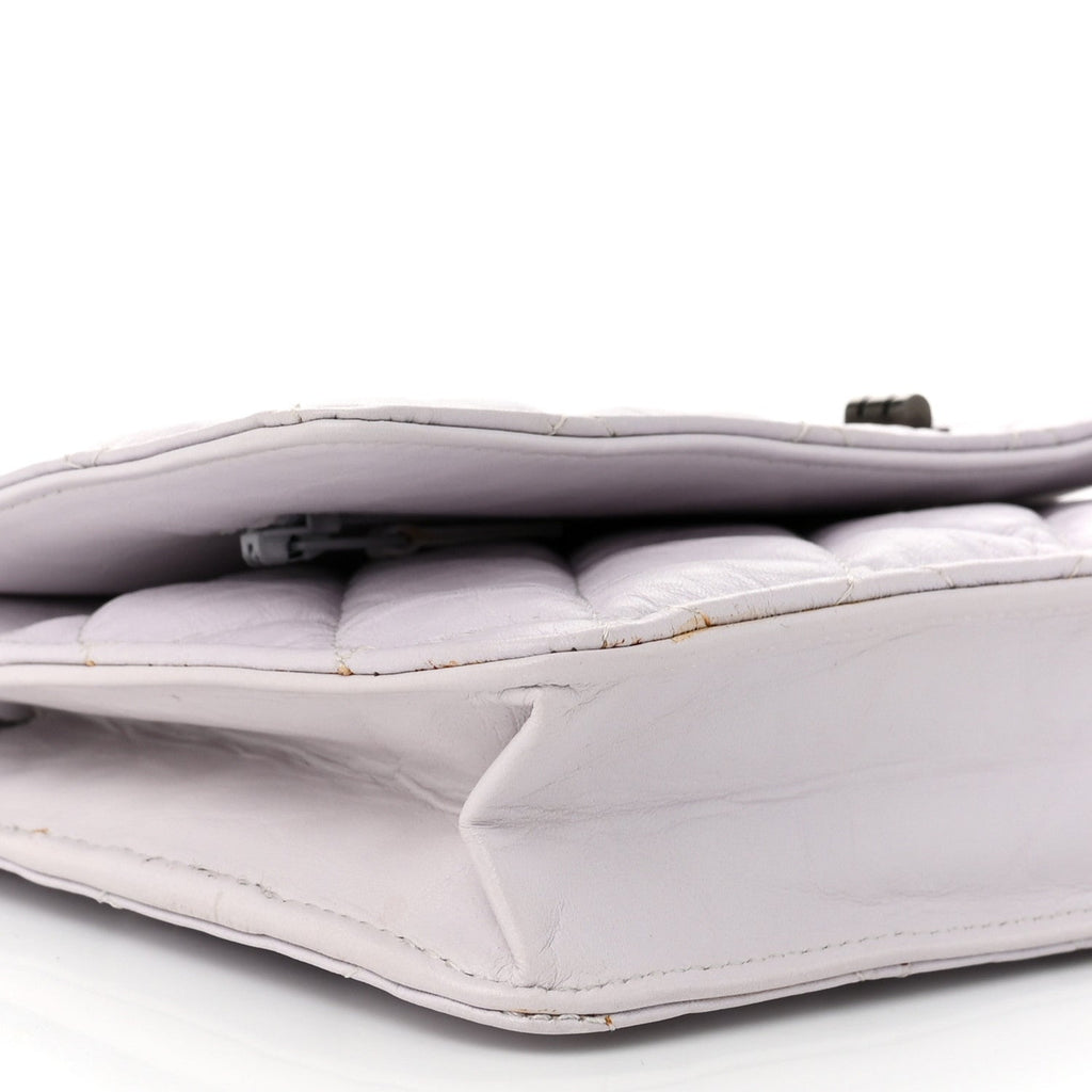 Aged Calfskin Quilted Reissue Wallet On Chain WOC White