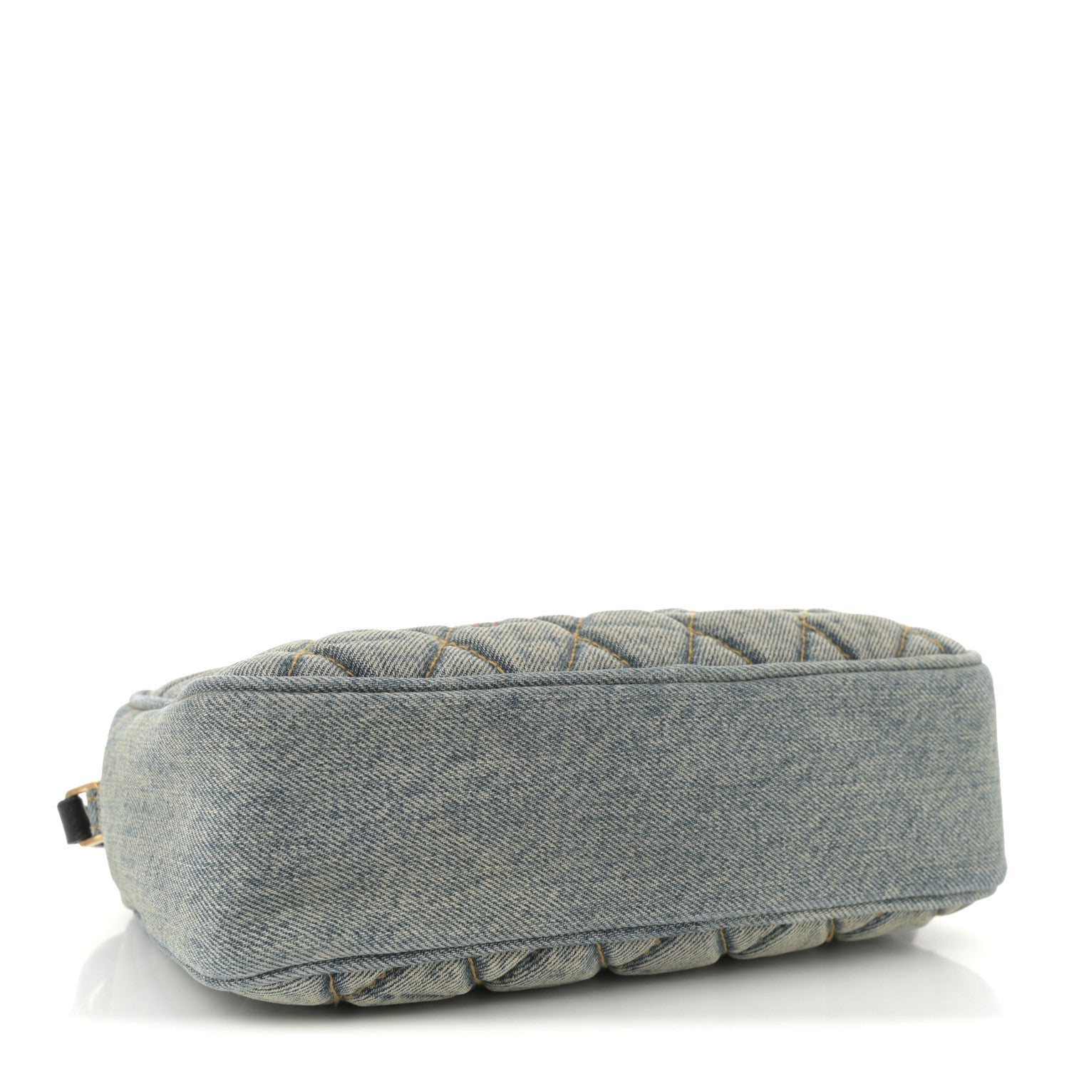 Denim Matelasse Quilted Summer Embroidered Classic Monogram Camera Bag Blue