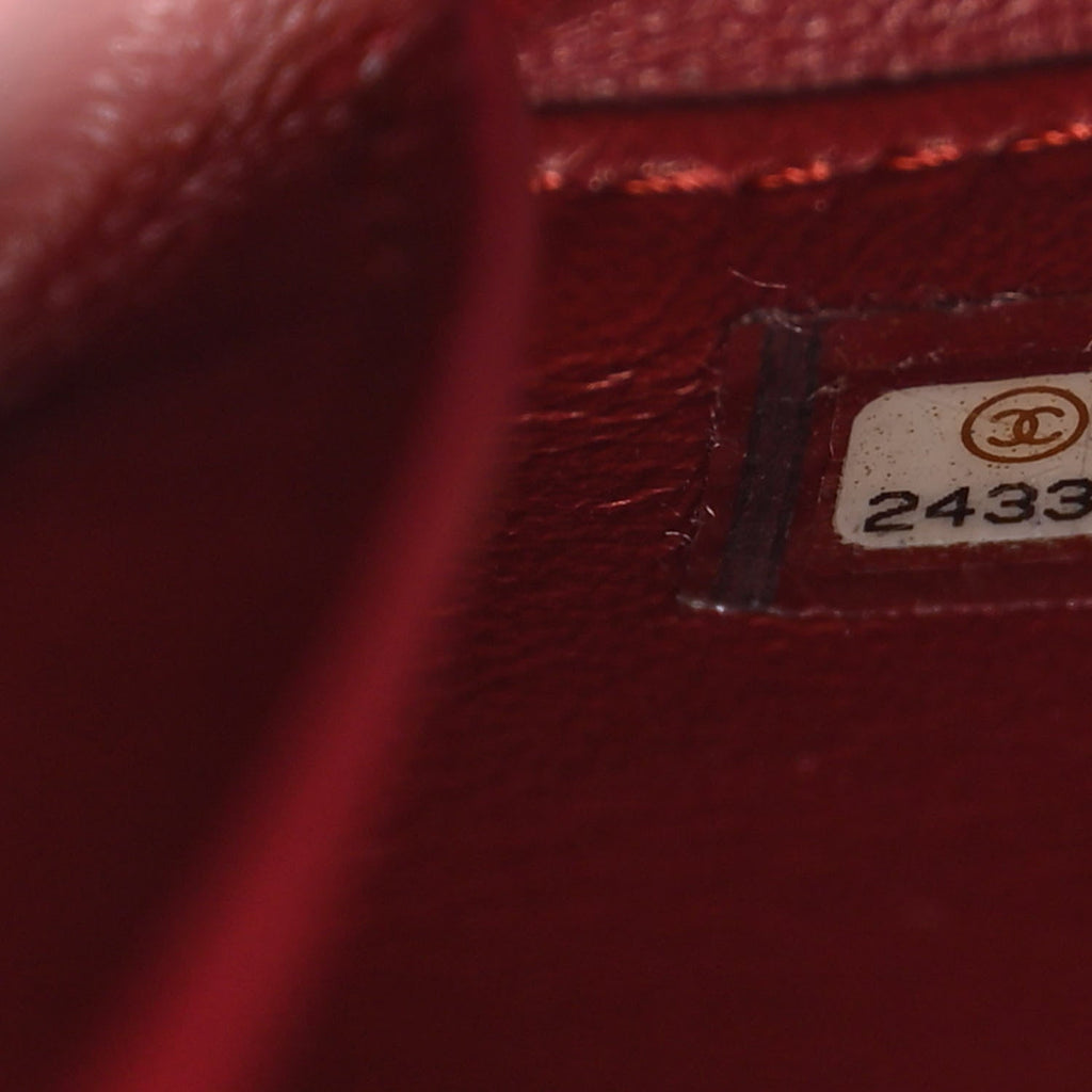 Calfskin Quilted Straight Lined Flap Purple