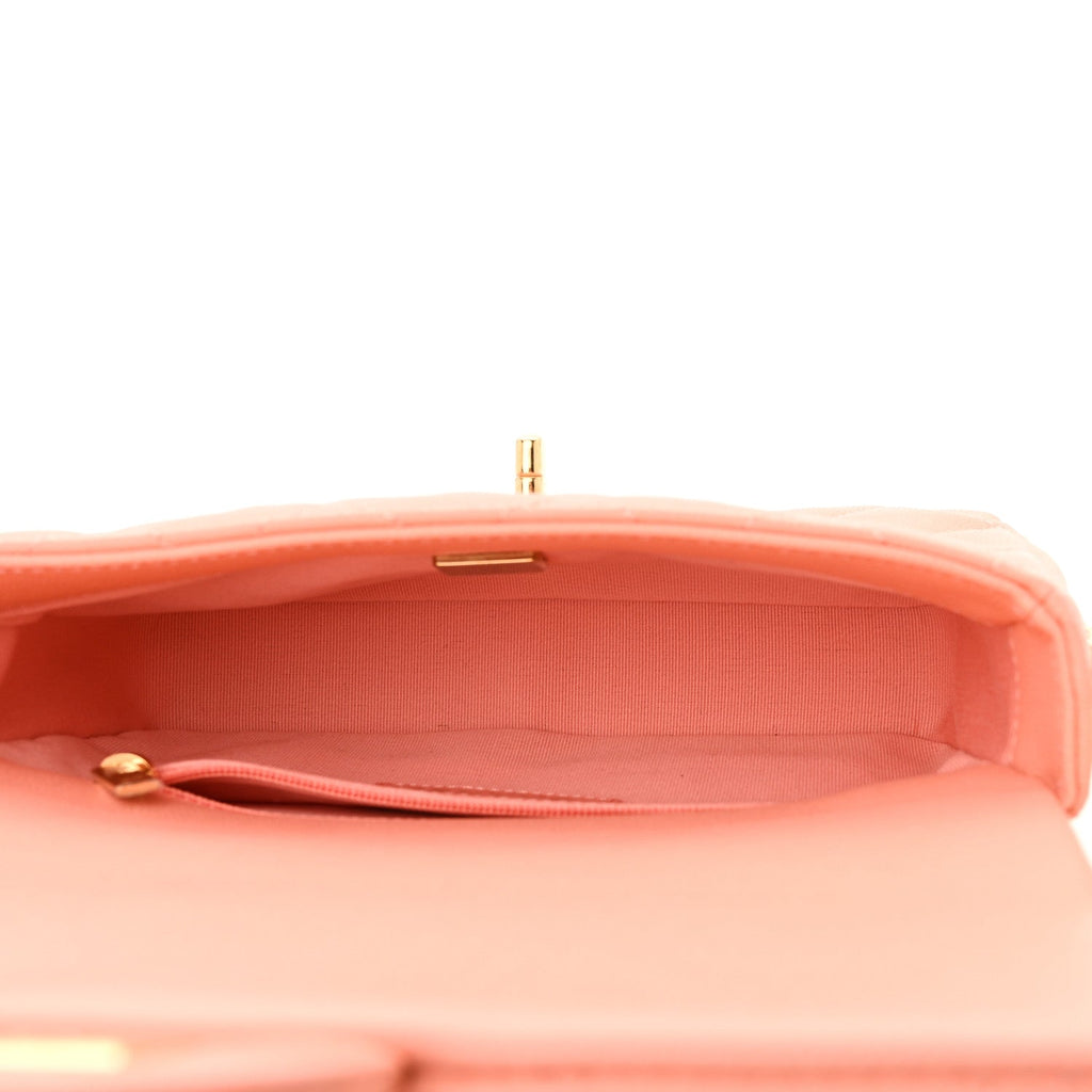 Caviar Quilted Mini CC You Flap Light Orange