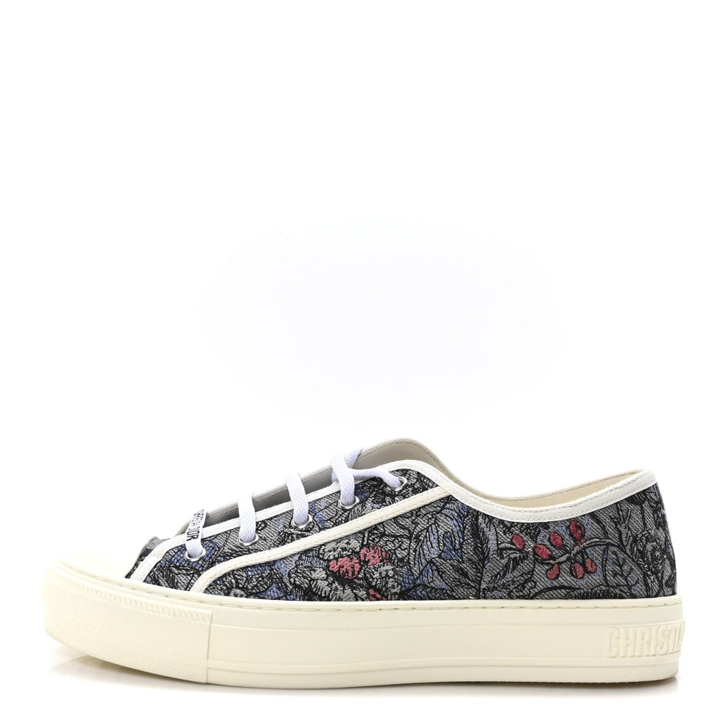 Canvas Embroidered Jardin Magique Walk'N'Dior Low Top Sneakers 40 Denim Multicolor