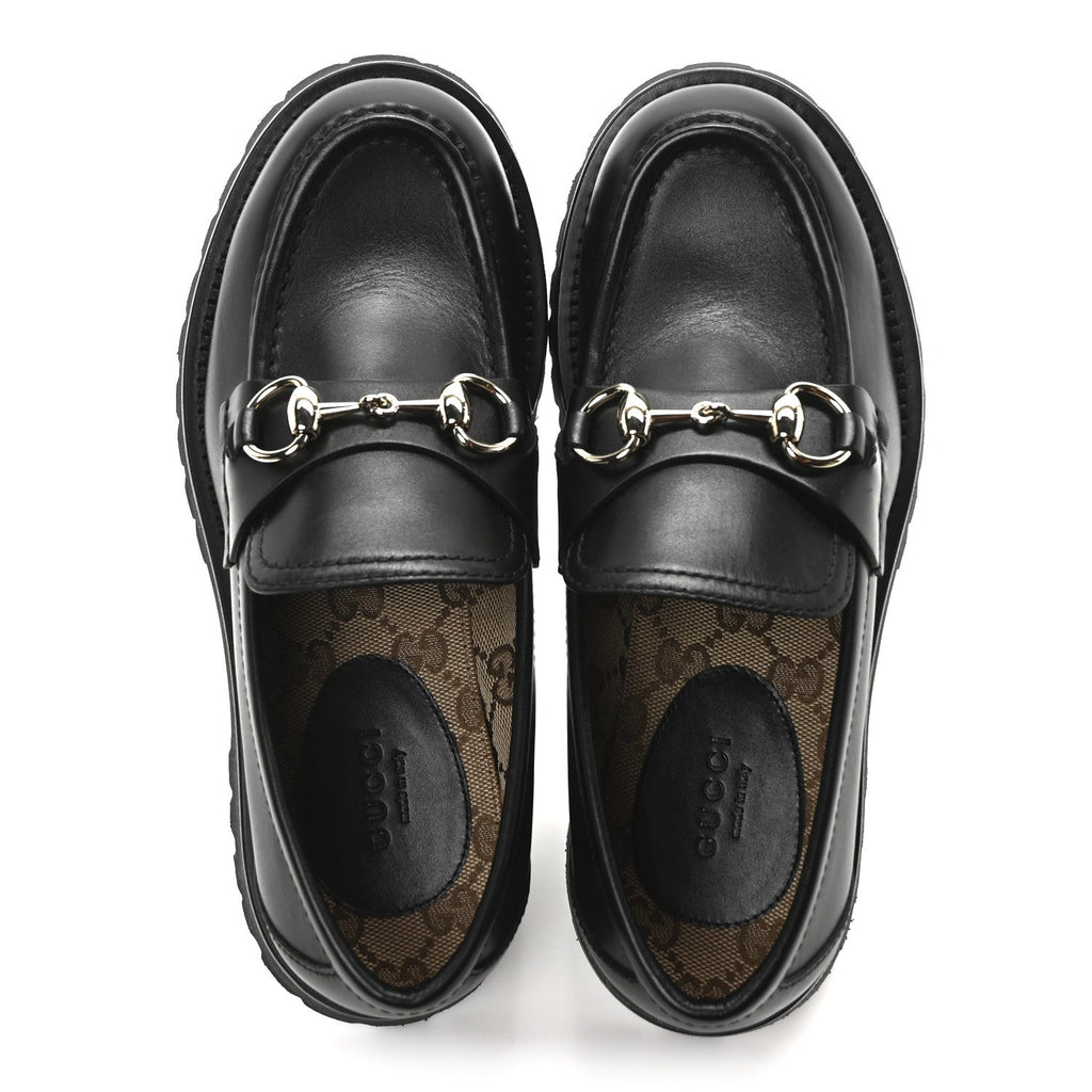 Real Betis Glamour Calfskin Horsebit Womens Mocassin Loafers 36.5 Black