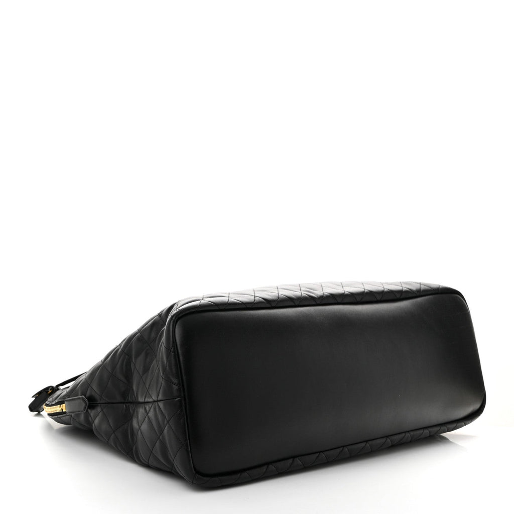 Calfskin Quilted ES Giant Travel Bag Black
