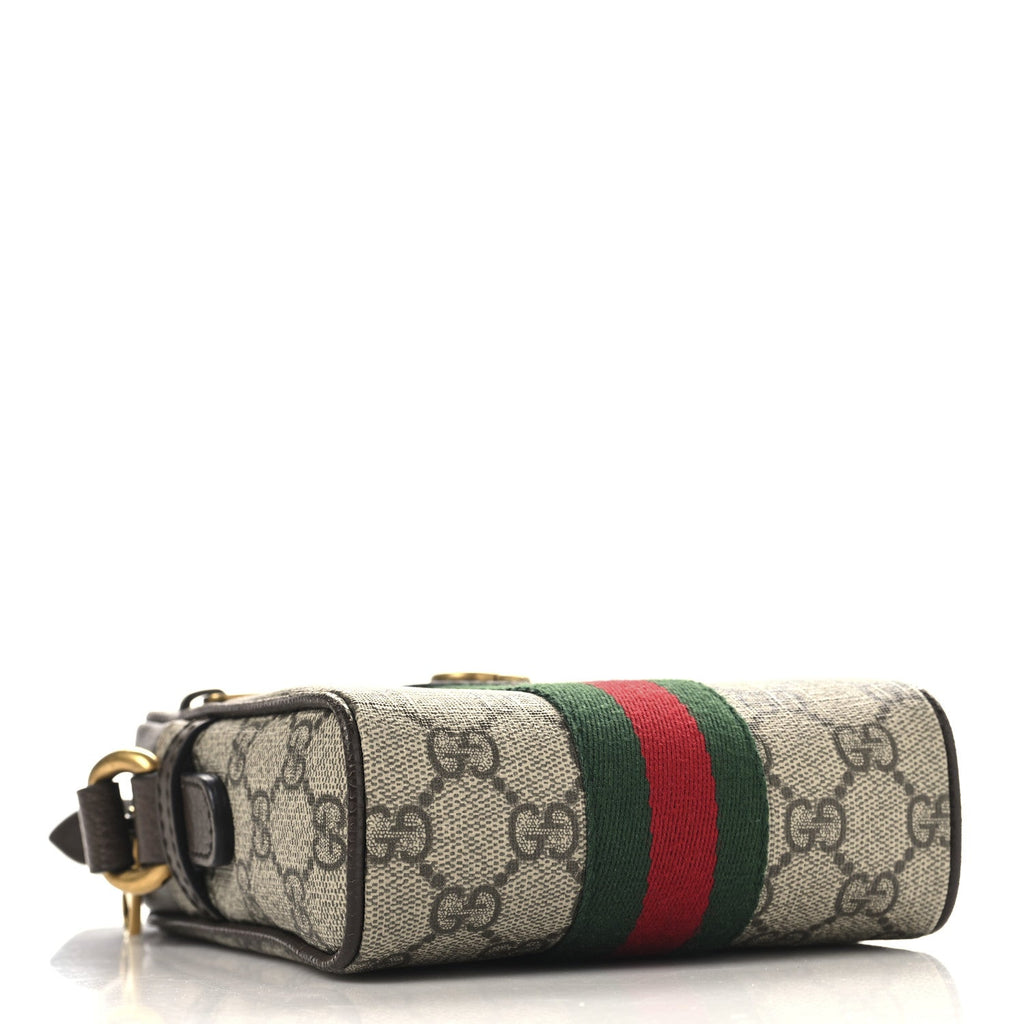 GG Supreme Monogram Web Mini Ophidia Messenger Brown