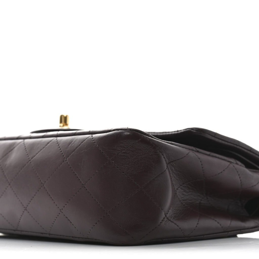 Lambskin Quilted Medium Double Flap Burgundy