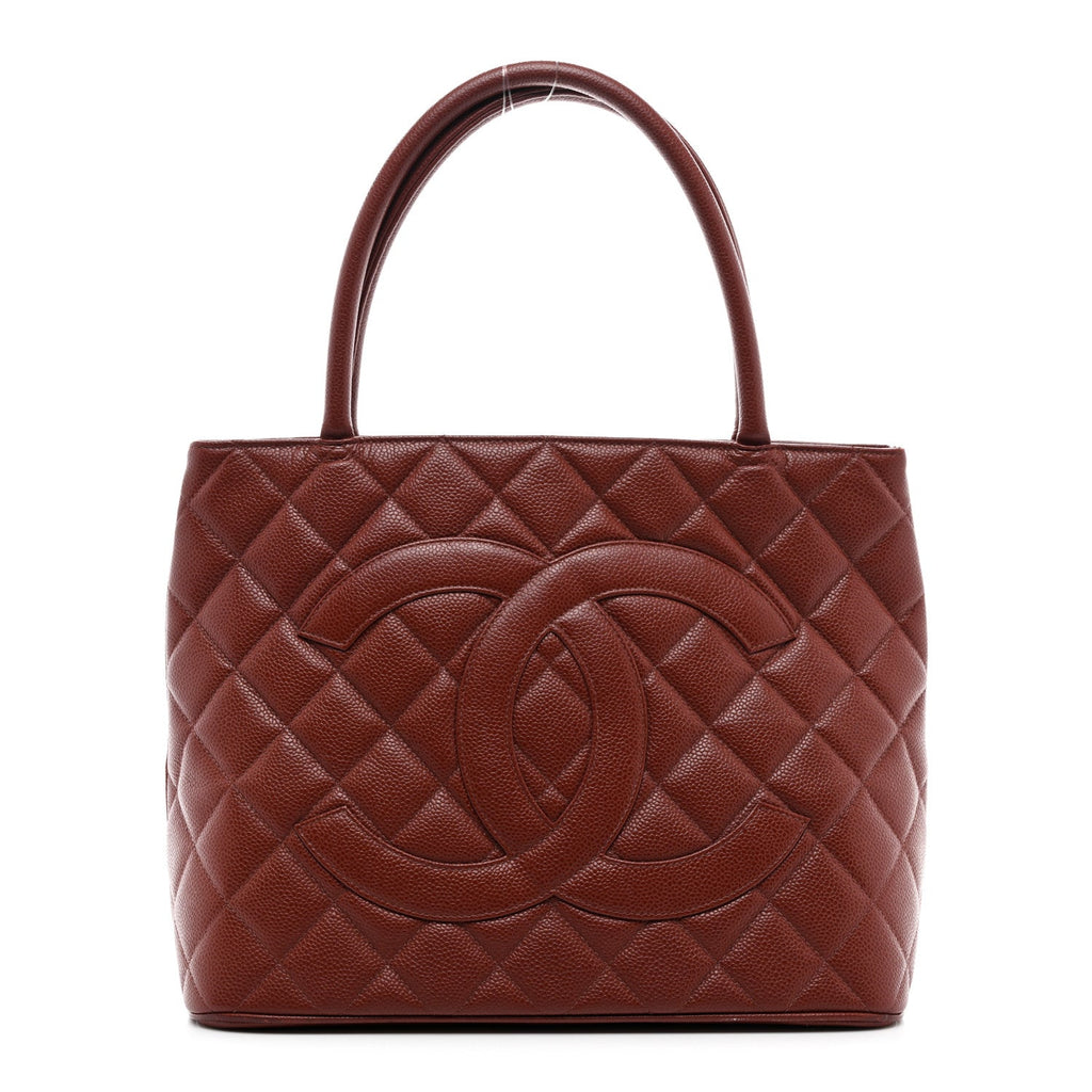 Caviar Quilted Medallion Tote Red